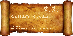 Kapitán Klaudia névjegykártya